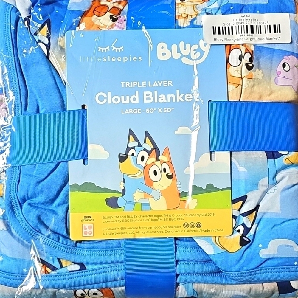 Little Sleepies Bluey Sleepytime Cloud Blanket